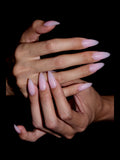 Strawberry Milkshake press-on nails — stacked hands