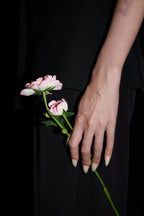 Pistachio Milkshake press-on nails — styled hand detail