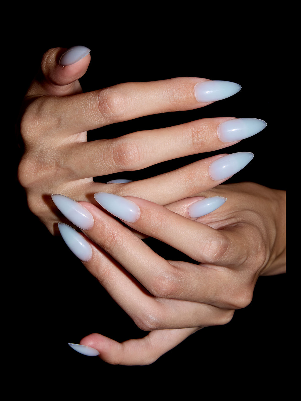 Cotton Candy Milkshake press-on nails — stacked hands