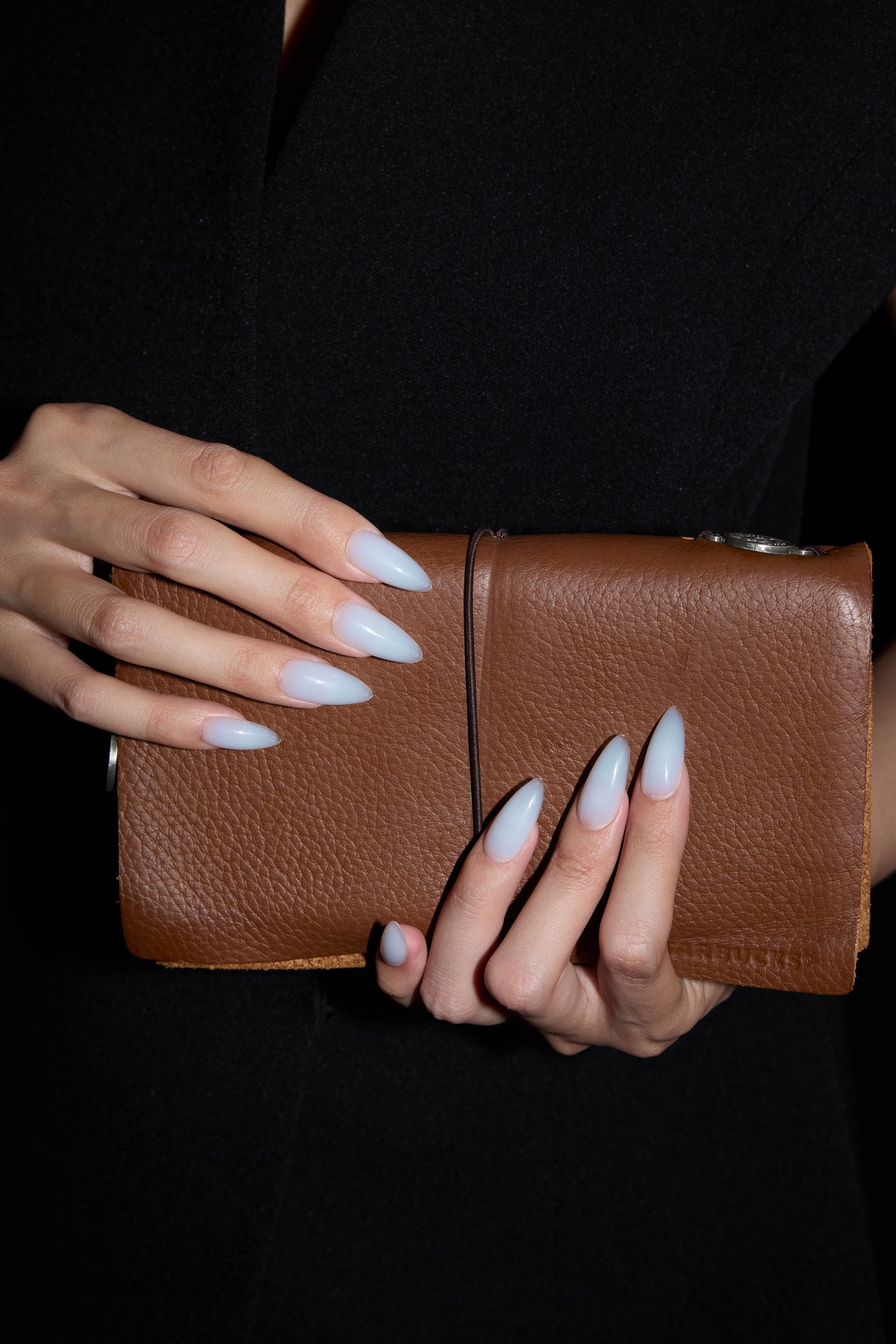 Cotton Candy Milkshake press-on nails — styled hand detail