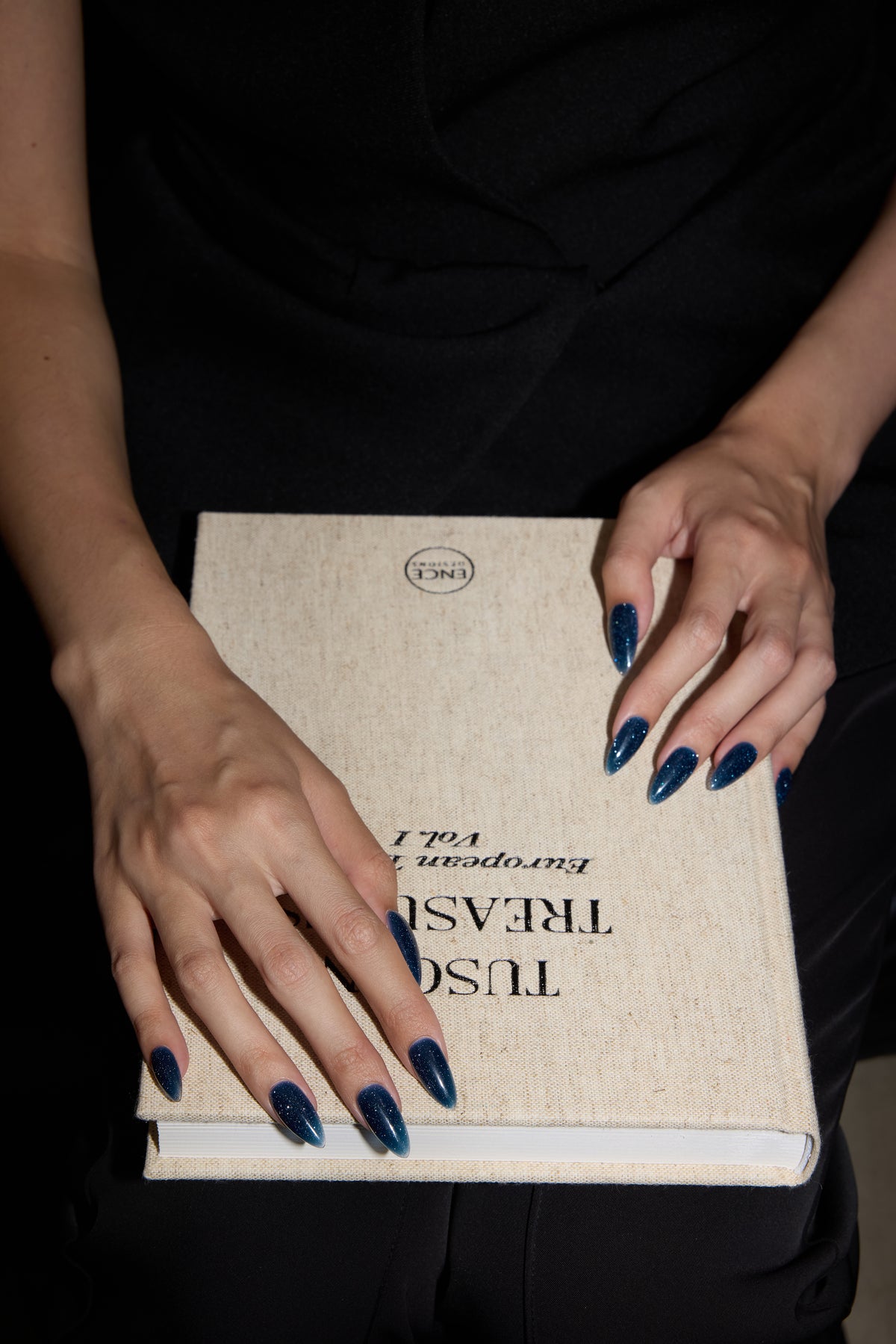 Midnight Milkshake press-on nails — styled hand detail