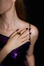 Cherry Milkshake press-on nails — styled hand detail
