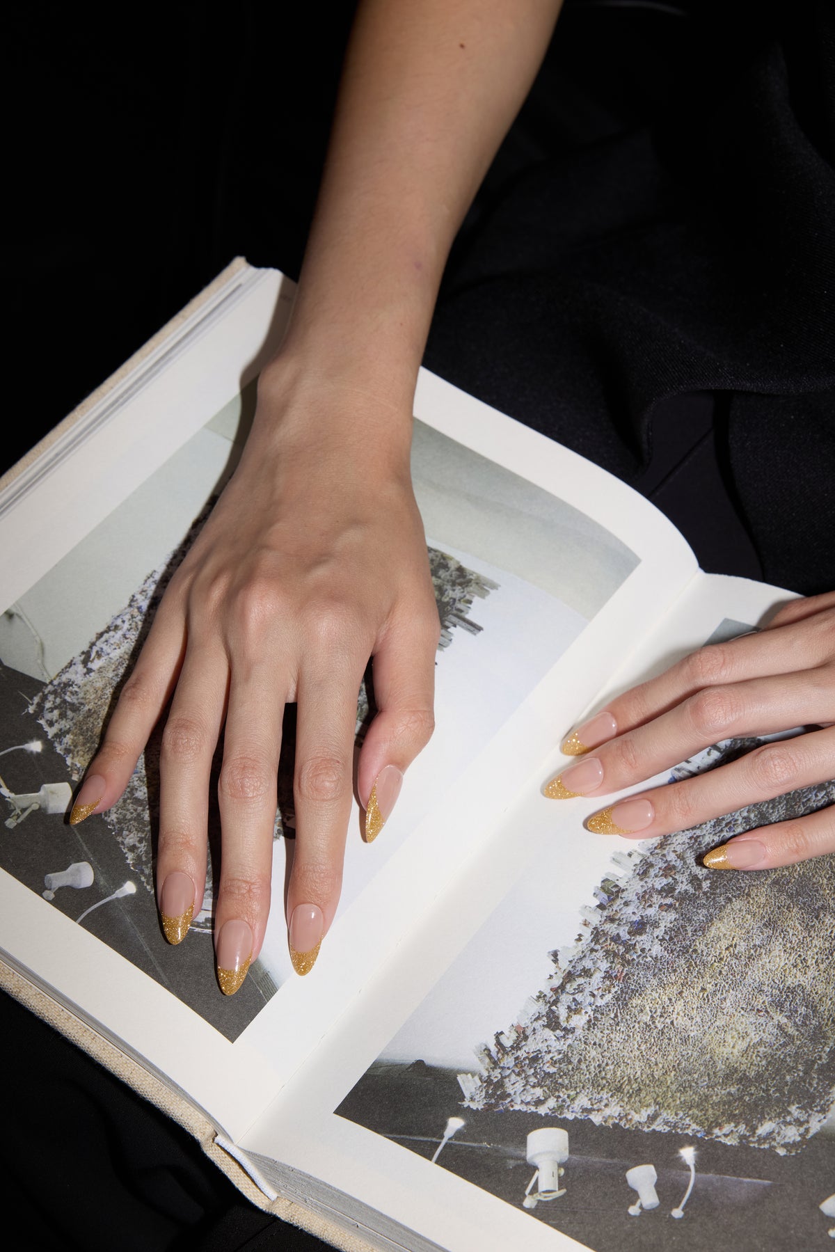 Citron French press-on nails — styled hand detail
