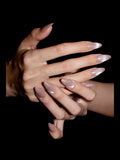 Opal French press-on nails — stacked hands